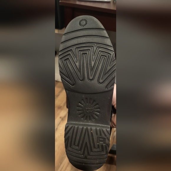 UGG Black Suede Ankle Booties with Fur - Picture 5 of 11